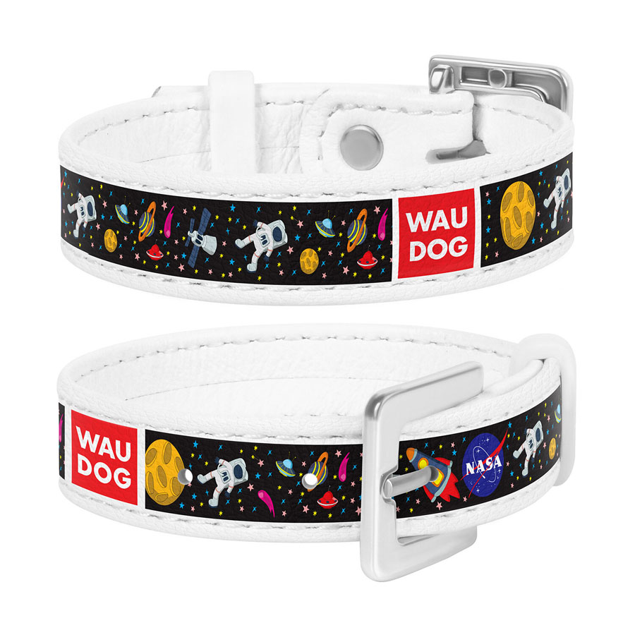 Браслет WAUDOG Design з малюнком "NASA", преміум шкіра, металева пряжка (ширина 15 мм, довжина 17-23 см) білий купити в Україні OnRiver.com.ua Браслет WAUDOG Design з малюнком "NASA", преміум шкіра, металева пряжка (ширина 15 мм, довжина 17-23 см) білий