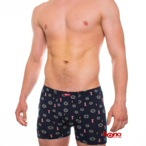 Bono чоловічі труси шорти боксери 950353 чорні принт Маяк + Штурвал