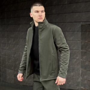 Повсякденна чоловіча весняна куртка хакі без капюшону Pobedov Shadow