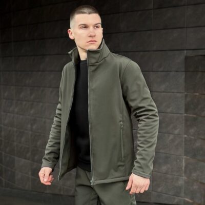 Повсякденна чоловіча весняна куртка хакі без капюшону Pobedov Shadow
