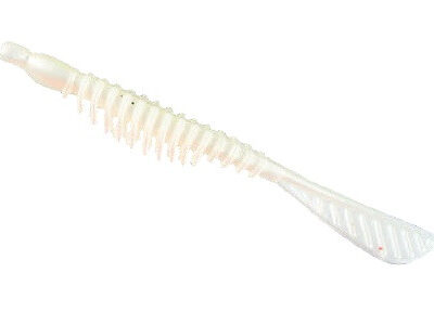 Силікон Nomura Ribbed Curlly Tail (їстівний) 100 мм 3,5 г. колір-056 (pearl white) 8 шт.