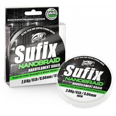 Шнур Sufix Nano Braid 100 м. 7lb 0.06мм. 3.3кг. Aqua Camo (камуфляж)