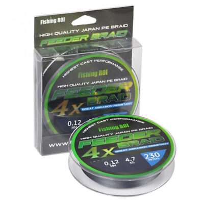 Шнур Fishing ROI Feeder Braid 4PE 230 м 0,12 мм 4.7 кг колір-Dark Grey