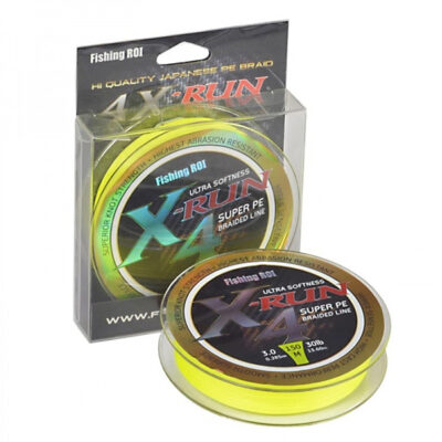 Шнур Fishing ROI X-Run Braid 4PE 150 м 0,104 мм 2.72 кг колір-Lemon Yellow