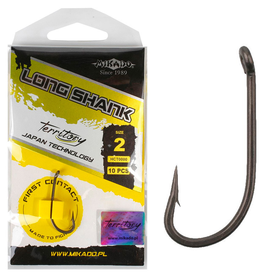 Гачок Mikado Territory-Long Shank No4 (вушко) 10 шт. (тефлон) купити в Україні OnRiver.com.ua Гачок Mikado Territory-Long Shank No4 (вушко) 10 шт. (тефлон)
