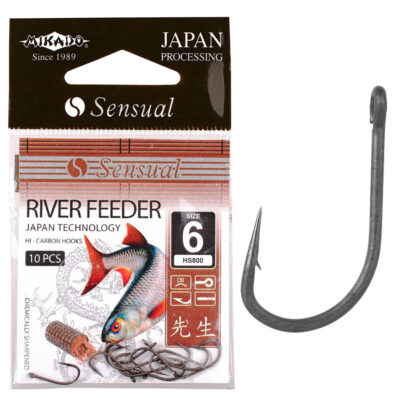 Гачок Mikado Sensual River Feeder No12 (вушко) 10 шт. (black nickel)