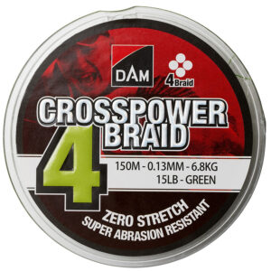 Шнур DAM Crosspower 4-Braid 150 м 0.13 мм 6.8 кг (зелений)