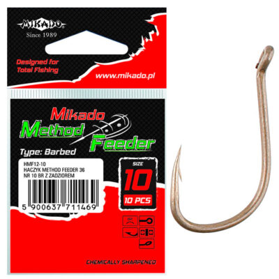Гачок Mikado Method Feeder 36 No16 (вушко) 10 шт. (bronze)