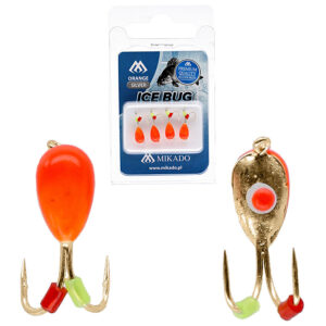 Мормилка вольфрамова Mikado Ice Bug 4 мм 0.85 гр безмоталка, жовтогарячий/золото 1 шт.