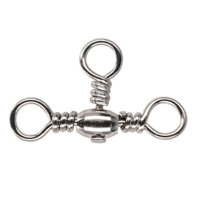 Вертлюжок потрійний Mikado Т-подібний No8 20 кг 5 шт./пач. (нікель)