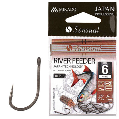 Акційні товари купити в Україні OnRiver.com.ua Гачок Mikado Sensual River Feeder No14 (вушко) 10 шт. (black nickel)