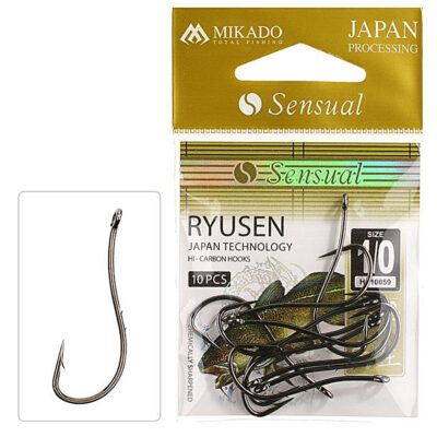 Акційні товари купити в Україні OnRiver.com.ua Гачок Mikado Sensual Ryusen No 1 (вушко) 10 шт. (black nickel)