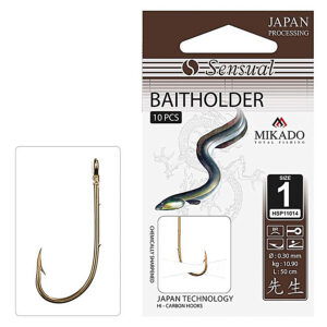 Гачок із повідцем Mikado Sensual Baitholder No 1/0 (вушко) 10 шт. (bronze)