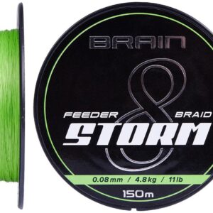 Шнур Brain Storm 8X (lime) 150m 0.14mm 20lb/9.0kg