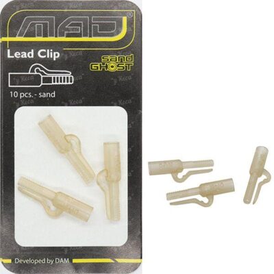 Кліпса безпечна DAM MAD Leadclip 10 шт. пісочна