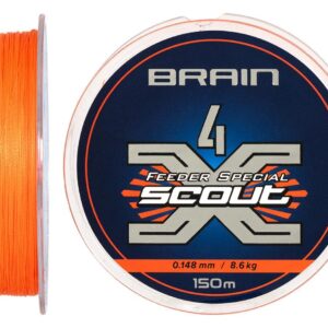 Шнур Brain Scout 4X 150m (fluoro Orange) 0.148mm 8.6kg