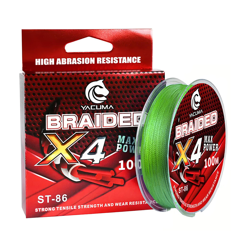 Шнур YACUMA 4-Braid 100 м 0.20 мм 12.3 кг (зелений) купити в Україні OnRiver.com.ua Шнур YACUMA 4-Braid 100 м 0.20 мм 12.3 кг (зелений)