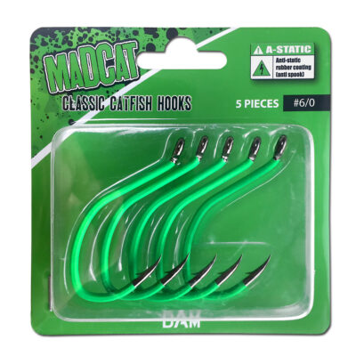 Гачок сомовий DAM MADCAT® A-STATIC CLASSIC Hook №6/0  5шт. (green)