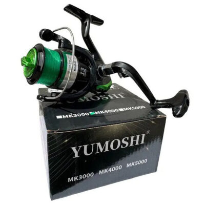 Котушка YUMOSHI MK3000 12+1 Green пластикова шпуля 5.5:1 з волосінню