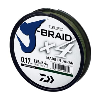 Акційні товари купити в Україні OnRiver.com.ua Шнур Daiwa J-Braid X4E 270m Dark Green 8.4kg 0.17mm #1.5