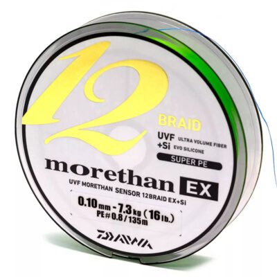Акційні товари купити в Україні OnRiver.com.ua Шнур Daiwa Morethan 12BEX+Si 135m LG 7.3kg 0.10mm #0.8 (12695-010)