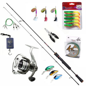 Спінінговий набір DAM Yaggi Impressa 3000FD/2.1м 2-5 г + шнур, повідці, приманки, ваги, плоскогубці