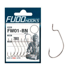 Офсетний гачок Fudo Worm FW-01 Black 6 (12 шт.) (FHBN78016)