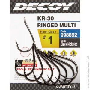 Крючок Decoy KR-30 Ringed Multi 09, 12 шт/уп
