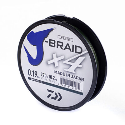 Акційні товари купити в Україні OnRiver.com.ua Шнур Daiwa J-Braid X4E 270m Dark Green 10.2kg 0,19mm #2.0 (12741-119)
