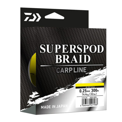 Шнур Daiwa Superspod Braid 300m Hi-Vis Yellow 14.4kg 0.25mm (12742-325)