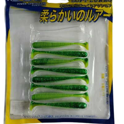 Силикон Nomura Gator (съедобный) 75мм 2,5гр. цвет-014 (chart green) 8шт