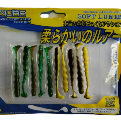 Силикон Nomura Gator (съедобный) 50мм 1гр. цвет-001mix (bee color) 10шт