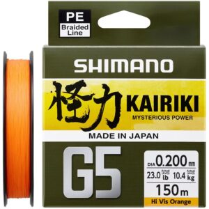Шнур Shimano Kairiki G5 (Hi-Vis Orange) 150m 0.18mm 9.2kg
