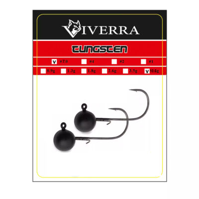 Джигголівка вольфрам Viverra 10,6g #7/0 Black (2шт) (38TBJ70)