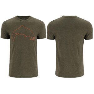 Футболка Simms Trout Outline T-Shirt Loden Heather XL (13519-1274-50)