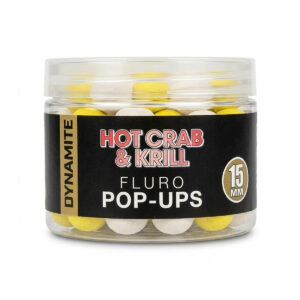 Бойли Dynamite Baits Hot Crab & Krill Fluro Pop-Ups 15mm (DY1638)