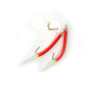 Морський монтаж Fladen Rubber Mac red lumi tail rig 10/0 2-hook (17-66100)