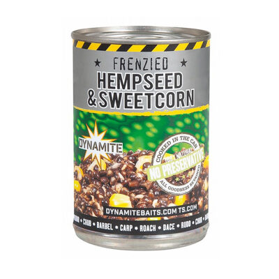 Зернова суміш Dynamite Baits Frenzied Hempseed & Sweetcorn Can 350g (DY287)