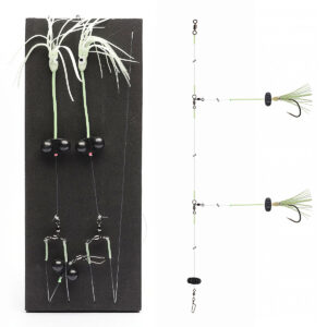 Оснащення Daiwa Grand Wave Wolffish Rig Rattlin 150cm 0.7/0.8mm #5/0 Lime Green (16517-260)