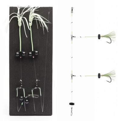 Оснащення Daiwa Grand Wave Wolffish Rig Rattlin 150cm 0.7/0.8mm #5/0 Lime Green (16517-260)