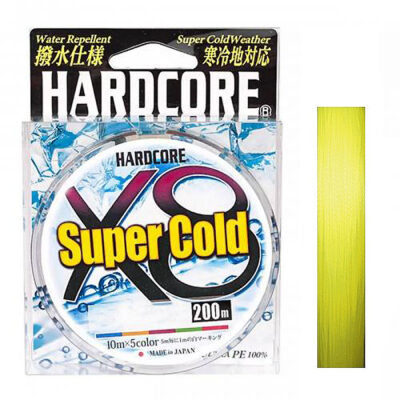 Шнур Duel Hardcore Super Cold X8 200m Hi-Vis Yellow 7.0kg 0.15mm #0.8 (H4480-Y)