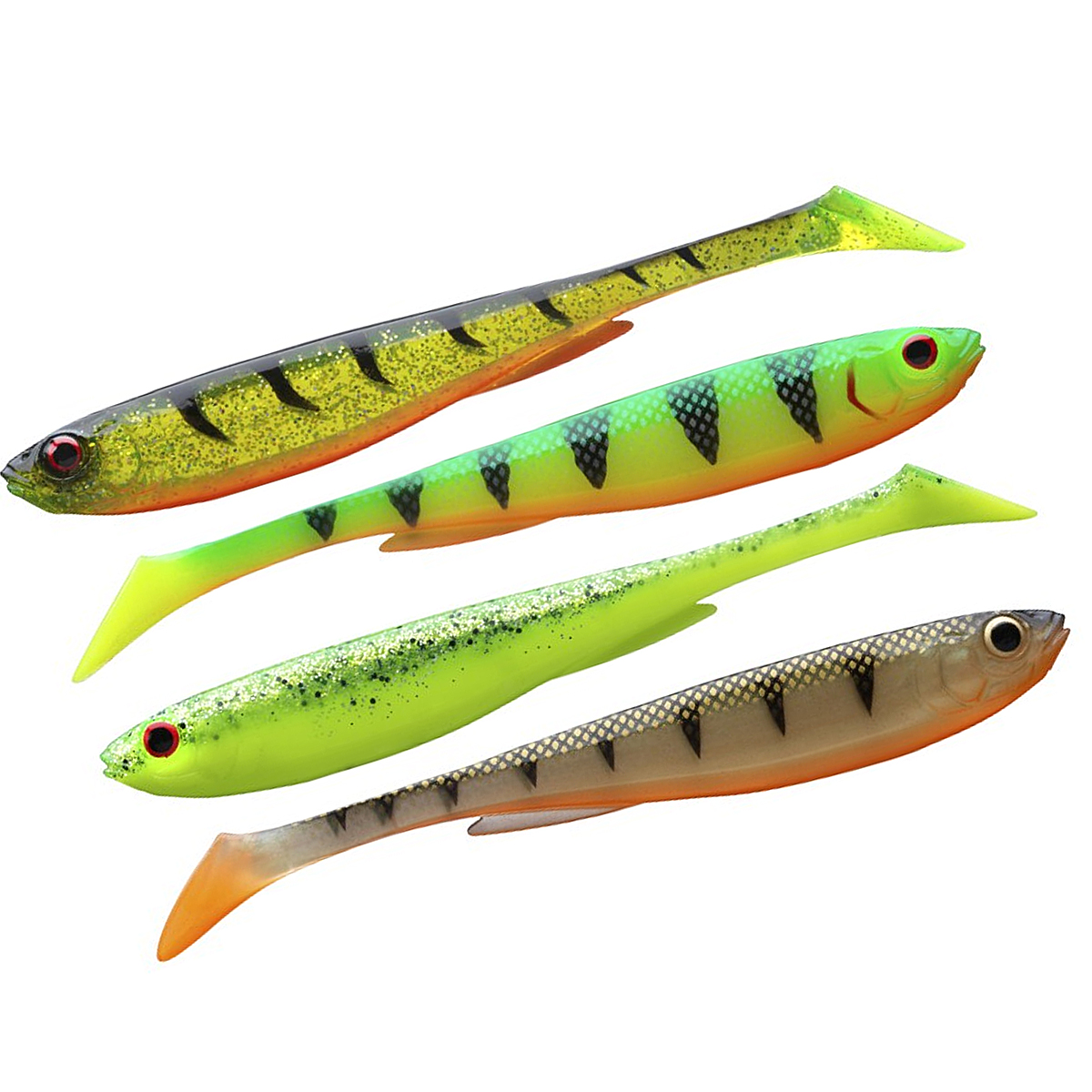 Силікон Daiwa Prorex Slim Shady Flash Set 135mm 13.5g 4pcs #Color Mix 2 (15100-801) купити в Україні OnRiver.com.ua Силікон Daiwa Prorex Slim Shady Flash Set 135mm 13.5g 4pcs #Color Mix 2 (15100-801)