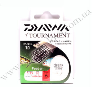 Гачки з повідцем Daiwa Tournament Feeder Hook #6 70см 0,23мм 10pcs (14464-006)