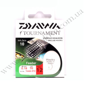 Гачки з повідцем Daiwa Tournament Feeder Hook №12 0.18mm 70cm 10pcs (14464-012)